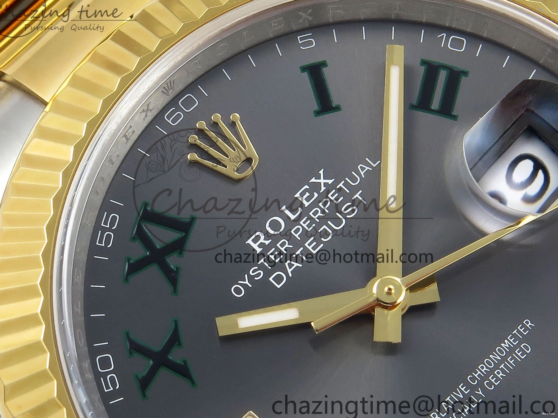 MiroTime 0131 DateJust 41 126333 Clean 1:1 Best Edition 904L Steel Gray Dial Green Roman Marker on SS YG Oyster Bracelet VR Popular 1564